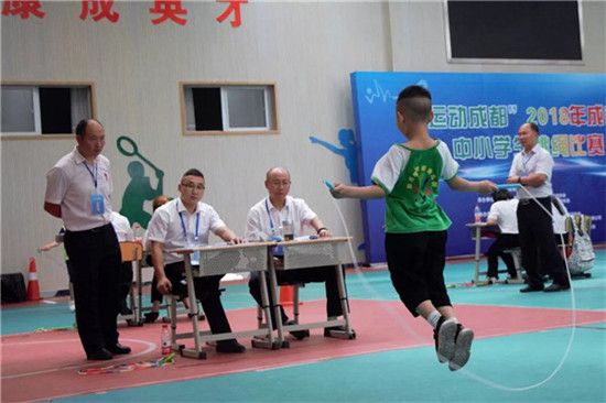 彭州南街幼儿园参加2018年成都市中小学跳绳