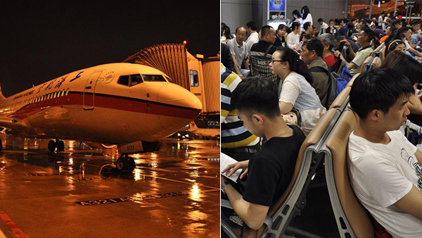 今晨成都机场遭遇雷阵雨 出港航班受影响 万名旅客滞留