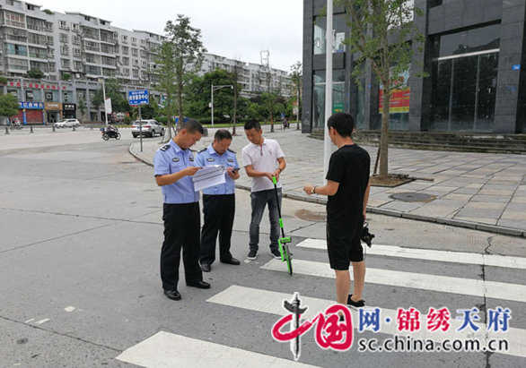 蓬溪县城区17处交通标线已进行恢复和重新施划