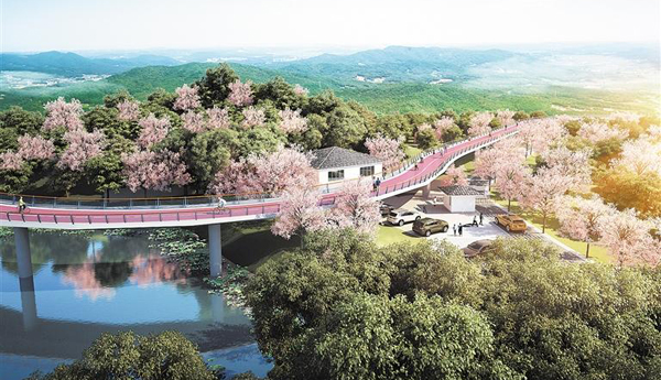 成都锦城绿道白鹭湾钢桥完成首次吊装 以后三圣乡有
