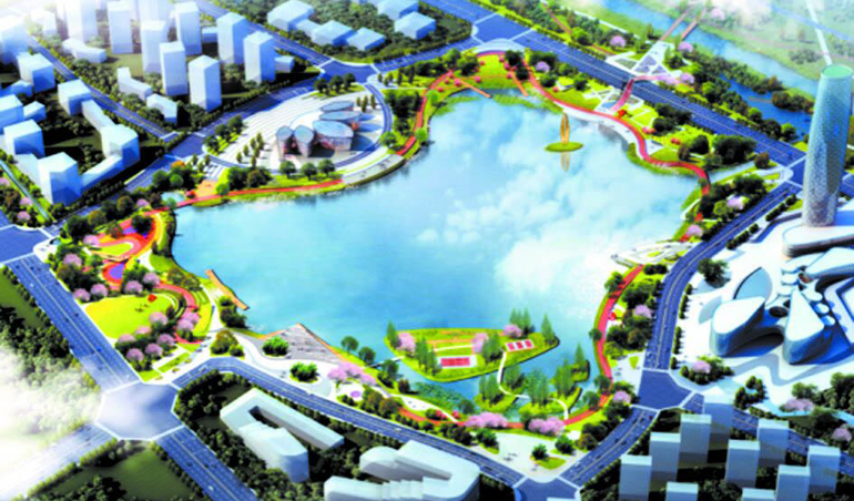 串起公园与绿道 菁蓉湖项目正式开建